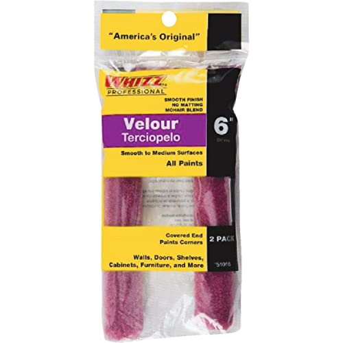 6-Inch 51016 Whizz Paint Roller Cover, Velour Fine Finish, 2-Pack