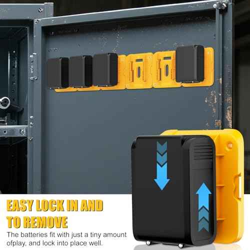 6 Pack Battery Mount Holder Compatible for Dewalt 20V 60V Battery Dock Holder Fit for DCB200 DCB203 DCB206 Batteries