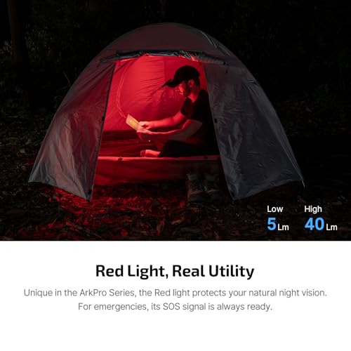 OLIGHT ArkPro Lite Matte Black Rechargeable Pocket Flashlight with UV & Red Light