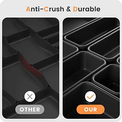 ¡¼??????????¡½A-LUGEI Plastic Black Desk Drawer Organizer, Bathroom Organizers and Storage, Makeup Organizer, Organization and Storage Bin Container for Vanity Office Utensils Tool Pantry Cosmetic