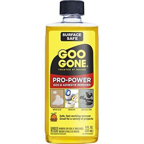 Goo Gone Pro Power Adhesive Remover - 8 Ounce - Use on Silicone, Caulk, Contractor's Adhesive, Tar, Adhesive, Grease, Gum, Decals