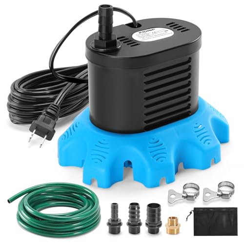 FIDISP Deep Blue Pool Cover Pump 850 GPH Water Drain with 23FT Hose