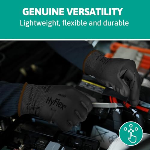 Ansell 48-101-10 Sensilite Gloves, Size 10, Black, Pack of 12