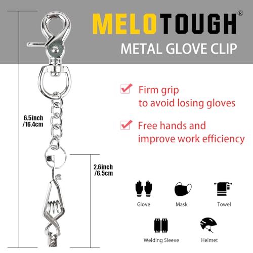 MELOTOUGH Metal Glove Clip for Work Glove Holders Heavy Duty Steel Glove Clips for Tactical,Skiing,Camping,Outdoor Activities