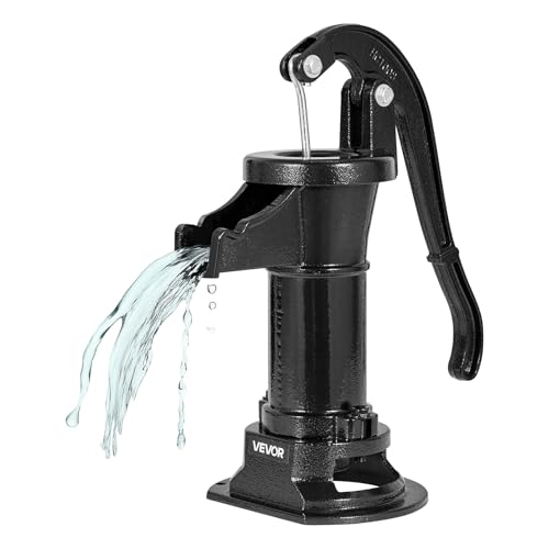 VEVOR Black Hand Pitcher Pump for Wells & Gardens, 25 ft Lift, Easy Install