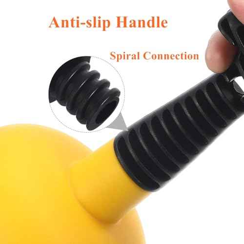 Sink Plunger, Easy to use Mini Plunger with Short Handle, Powerful Plunger Unclogging Tool for Kitchen Sink, Shower, Bathroom Drains, Bath, Yellow