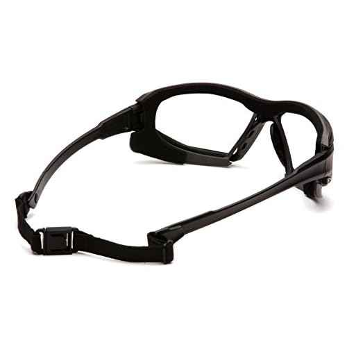 Pyramex Safety Highlander XP Eyewear, Black-Gray Frame/Clear Anti-Fog Lens