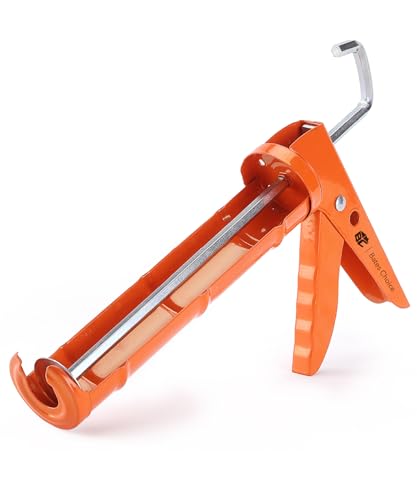 Bates Caulking Gun 10:1 Thrust Ratio – No Drip Sealant Gun, 1 Pack, Orange