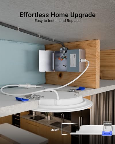 Sunco 4 Pack 6 Inch Canless LED Recessed Light 14W 5000K Daylight Ultra-Slim