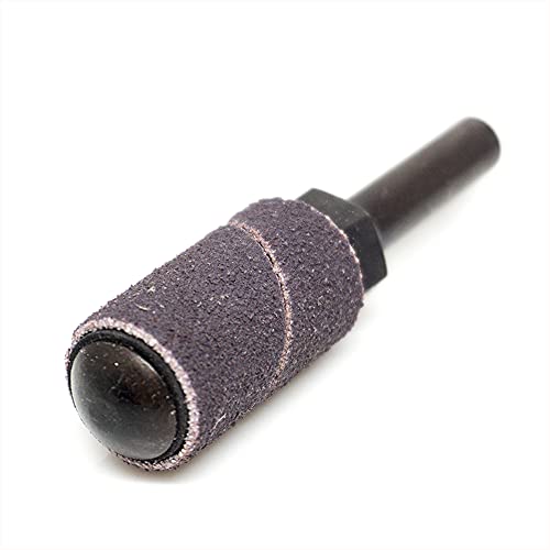 Benchmark Abrasives 1/2" x 1" Rubber Expanding Drum Sander with 1/4" Mandrel, Spiral Bands Rotary Sander Attachment for Drill & Die Grinder, Metal Polishing Sanding Shaping - Sanders for Woodworking