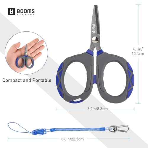 Booms Fishing Braided Line Scissors: Micro-Serrated Stainless Steel Blades Line Cutter - XW01 4.1" Fishing Serrated Shears