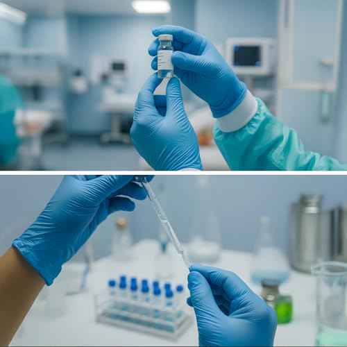 Nitrile Exam Gloves, Disposable Gloves Latex Free for Medical Care, First Aid, Cleaning, Food Prep,100 Count, Blue