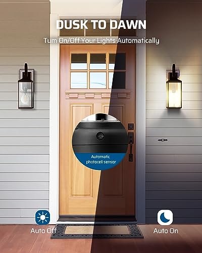 Dewenwils 2 Pack Black Light Sensor Socket, Dusk to Dawn Outdoor Light