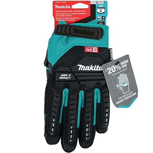 Makita T-04282 Advanced ANSI 2 Impact-Rated Demolition Gloves (Large)