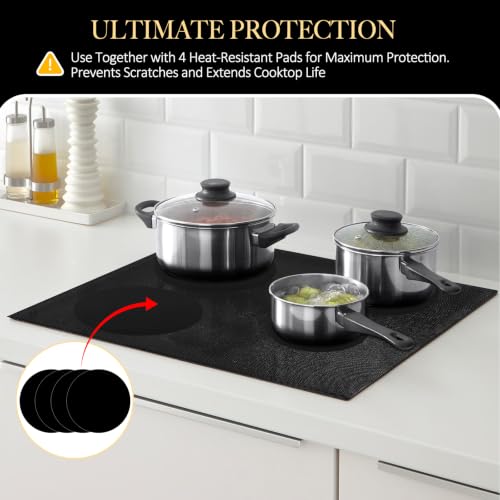 Cook's Aid 21.2x35.4in Induction Cooktop Protector Mat, Magnetic, 450°F Heat-Resistant