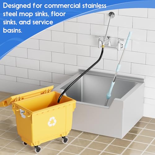 ZKDAUSDO Commercial Wall Mount Mop Sink Faucet 6-1/2" Spout Lever Handle Vacuum Breaker