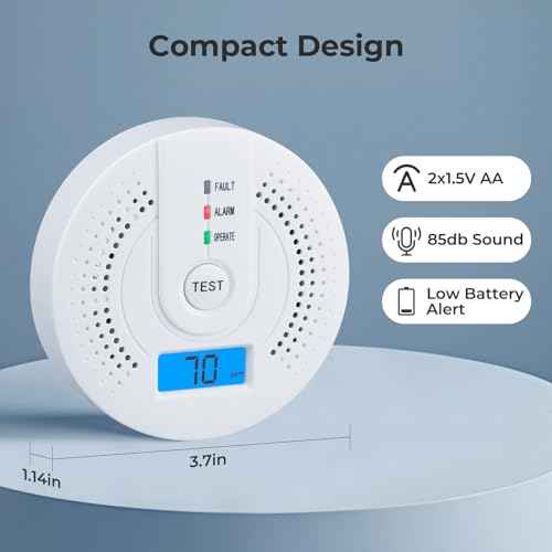 Carbon Monoxide Detectors, CO Detector Battery Operated with Sensitive Sensor, Digital Display and Sound Warning, Portable Carbon Monoxide Detector Alarm JA-995 for Travel, Hotel, Home