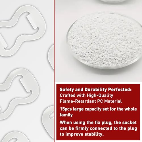 15-Pack Loose Outlet Fix Plug - Secure Power Connection Prevents Loose Sockets