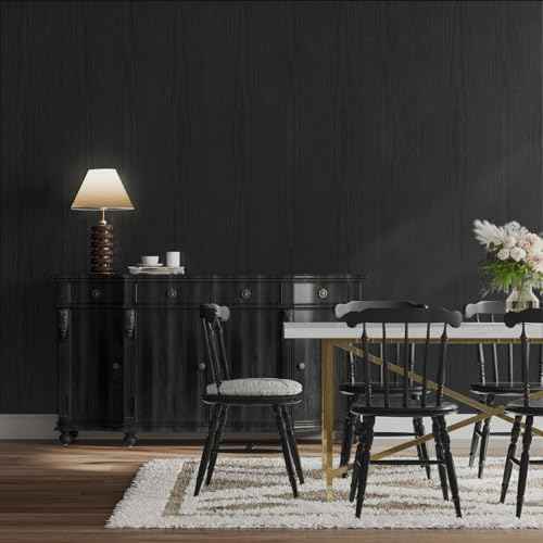 Abyssaly Black Wood Peel and Stick Paper 35.6 in X 118 in Decorative Self-Adhesive Contact Paper Film for Furniture Easy to Clean Thickening Upgrade Increase Stomata and Reduces Bubble Generation