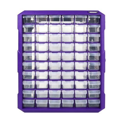 60-Drawer Plastic Storage Cabinet 15x6.3x18.4in - Small Parts Beads Makeup Organizer, 60 Drawers, Fsehyue
