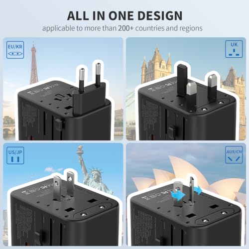 EPICKA 70W GaN USB-C Travel Power Adapter Black - 3 USB-C & 2 USB-A Ports