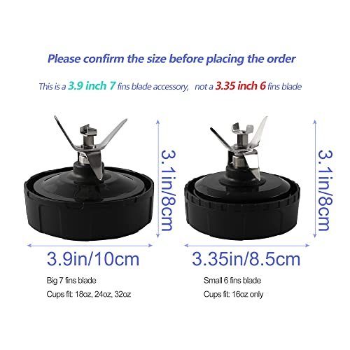 PODCAY 7-Fin Blender Replacement Blade Assembly for Ninja Auto-iQ (BL480/BL482/NN102) – 4" Cup 10cm
