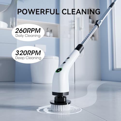 Swyprrix Cordless Electric Bathroom Cleaning Brush White & Black SD-CTB01