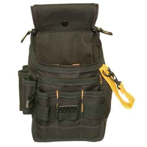 CLC Custom Leathercraft 1524 Ziptop Utility Pouch, Medium, Black, 11 Pockets