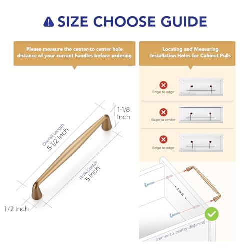 Ravinte 5 Inch Champagne Bronze Cabinet Handles Pack of 10 - Modern Zinc Alloy Pulls