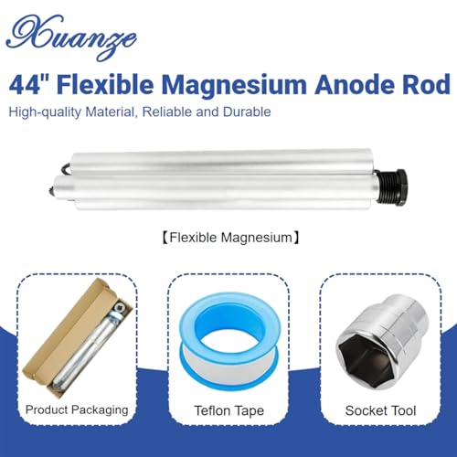 44-Inch Flexible Magnesium Anode Rod for Water Heaters with Socket & Tape