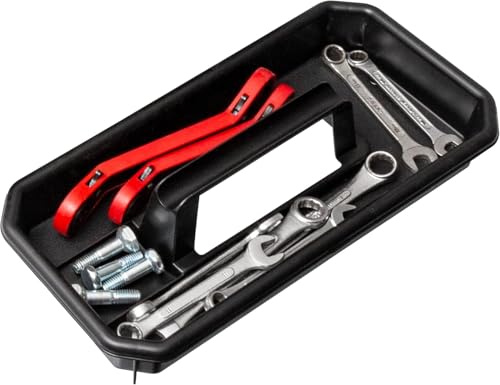 Akro-Mils 14-Inch Plastic Toolbox with Removable Tray, Black, 1-Pack