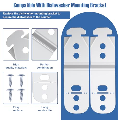 2 Pack 619985 Dishwasher Mounting Brackets for Bosch Toast-Style Dishwashers — Includes 4 Screws