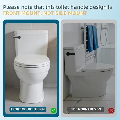 Hygie Rinse Matte Black Front Mount Toilet Handle Lever Replacement 1pc