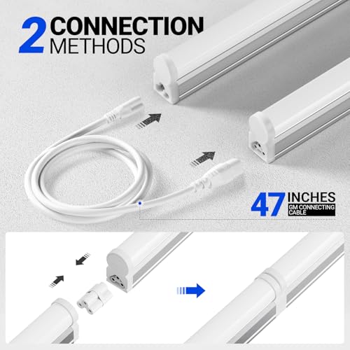 Barrina 4ft LED T5 Integrated Shop Light, Super Bright 6500K, 2200lm, 20W, 8-Pack
