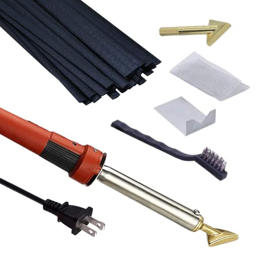 Massca Plastic Welding Kit with Welder, Rods, Reinforcing Mesh, Hot Iron Stand, and Wire Brush - Plastic Bumper Repair Kit DIY Arts, Crafts & Professional Surface Repair, Portable 80 Watt