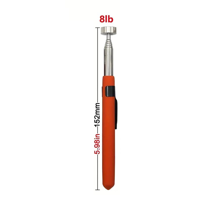 2/5/8/10/15/20LB Magnet Pick-up Tool, Telescoping Strong Magnet Stick, Magnetic Pickup Tool, Magnetic Picker,Orange 8LB