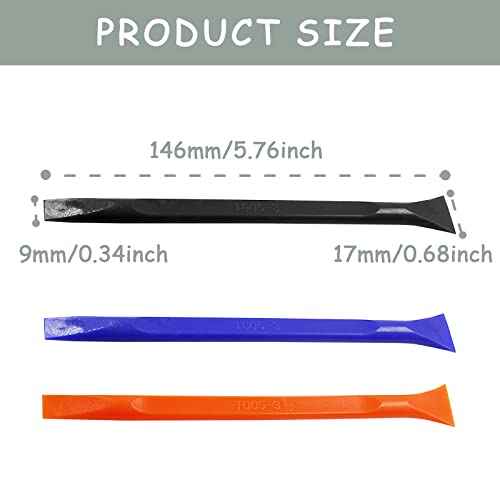 12Pcs Carbon Fiber Scraper Cleaning Tool Non-Scratch Plastic Multi-Purpose Stiff Scraper Pen-Shaped Scraper Tool for Paint, Stickers Label, Food, Tight Spaces, Crevices (Black, Blue, Orange)