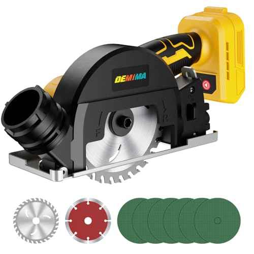 4" Brushless Cordless Cut-Off Tool Compatible with Dewalt 20V MAX Battery, 500W mini Saw Up to 12000RPM with 6 Cut Off Wheel, 4" Blades & Base Plate for Metal, Wood, Tile and Plastic (No Battery)