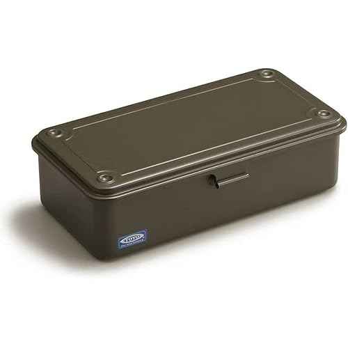 T-190 MG (MILITARY GREEN) H7.99¡¿W4.29¡¿D2.20inch Steel Trunk For Pegs, Metal fittings, Pen, Accessory, And Utility Knife Made In Japan