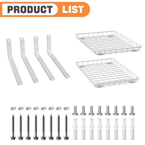 TORACK 2-Pack 12x18 inch Wall-Mounted Shelves, Garage Wall Shelf for Closet & Laundry Room, Heavy-Duty Floating Shelves Hold Up to 60 lbs(White)