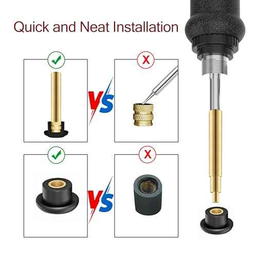 6 Pack Heat Set Insert Tool, Soldering Iron Tips for Thread Inserts M2 / M2.5 / M3 / M4 / M5 / M6, Heat Insert Tool for 3D Printer and Compatible with 900M/T18/FX-888D