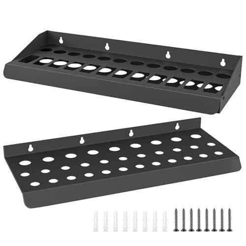 Screwdriver Organizer, 2-Piece Heavy Duty Wall Mount Storage Rack Pliers Organizer, Screw Driver Holders Organizers for Garage, Workshop, Home, Stores Up to 32 Screwdrivers and 24 Pliers