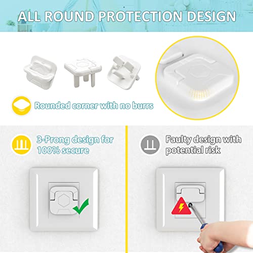 4our Kiddies Baby-Proof Outlet Covers 60 Pack Child Safety Electric Plug Protectors