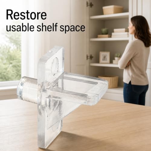 Prime-Line EP 9384 Clear Plastic Shelf Support Pegs 12 Pack for Cabinets