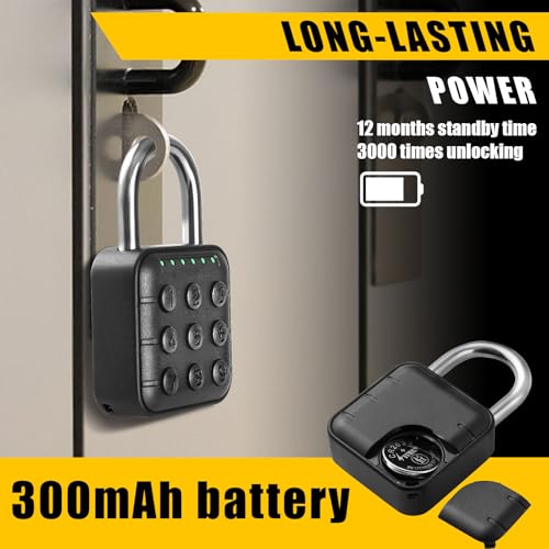 DELSWIN Combination Lock for Locker - 6-Digit Combo Lock Waterproof Smart Padlock for School Gym Lockers, Gates, Fence and Storage Unit (Black)