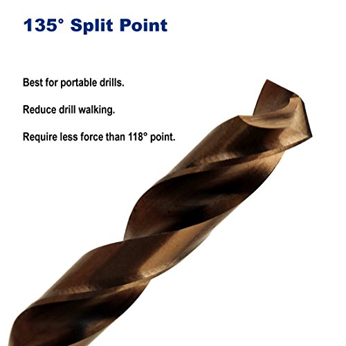 Drill Hulk 3/16-Inch Cobalt Steel Jobber Length Twist Drill Bits Pack of 12