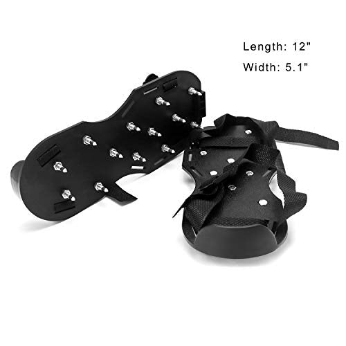 QWORK Green & Black Spiked Shoes with 3/4” Short Spikes for Epoxy & Floor Cover Installation (Pair) — Short Spikes Version