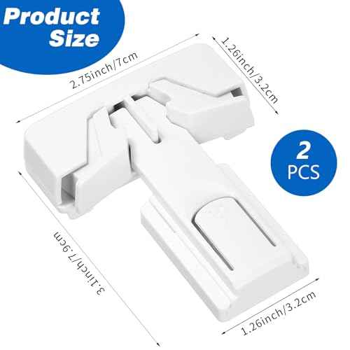 Bremorou 2 Pack Freezer Door Latches Refrigerator Lock Freezer Lock for Upright Freezer Refrigerator Fridge Freezer Door Lock Proof Refrigerator Lock Baby Safety Fridge Door Latch Locks (White)