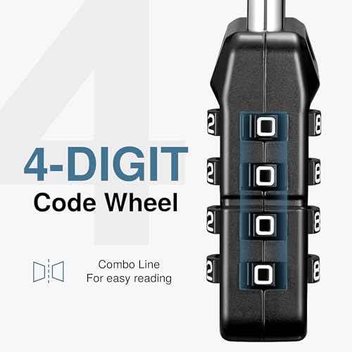 Puroma Combination Padlock, 4 Digit Waterproof Locks Outdoor Code Lock for Locker, School Gym Locker, Sports Locker, Gate, Case, Hasp Storage (2 Pack, Black)