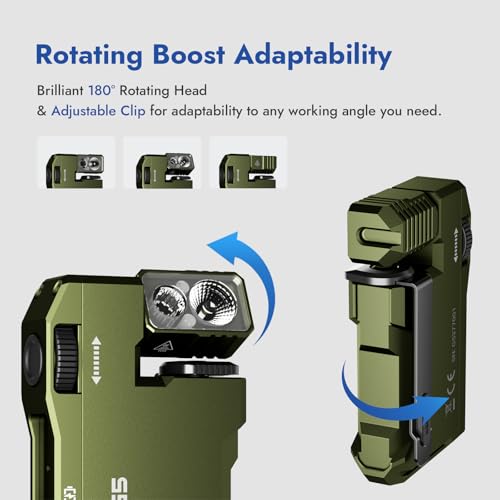 WUBEN G5 Rechargeable Mini Flat EDC Flashlight - Green, 400 Lumens